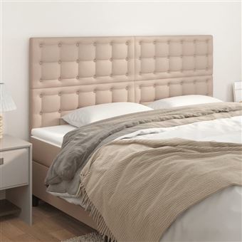 Cabeceira vidaXL | Cappuccino | 200x5x118/128 cm | Couro Sintético - 1