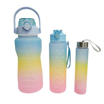 Conjunto de 3 Garrafas Klack | Arco-íris  | 2L /900ml/300ml - 1