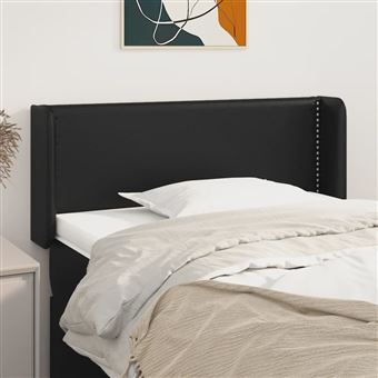 Cabeceira de Cama com Abas vidaXL | Couro Artificial | 93x16x78/88 cm | preto - 1