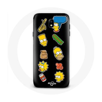 Capa Maniacase para Samsung Galaxy J3 2017 Os Simpsons Adesivos Fundo Preto - 1