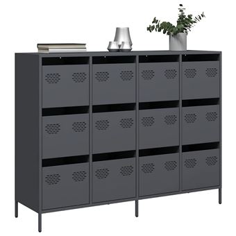 Aparador vidaXL | 135x39x103,5 cm | aço laminado a frio antracite - 1
