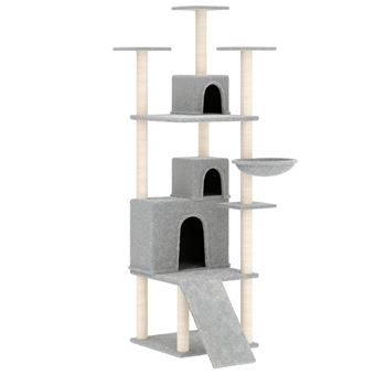 Árvore para gatos vidaXL | com postes arranhadores sisal 175 cm | cinza-claro - 1