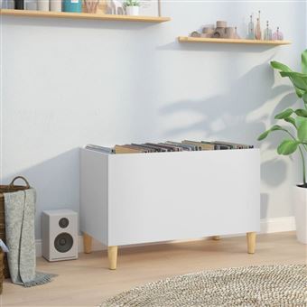 vidaXL Armário para discos 74,5x38x48 cm derivados de madeira branco - 1