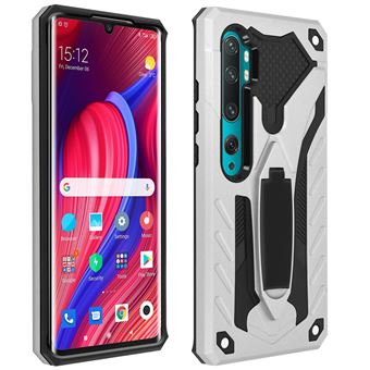 Capa Protetora Avizar para Xiaomi Mi Note 10 /10 Pro | Bi-Matéria | Antichoque | Suporte - Prateado