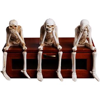Conjunto de 3 Estátuas de Esqueleto para Halloween Orysin | Decoração para Casa, Escola e Comércio - 1