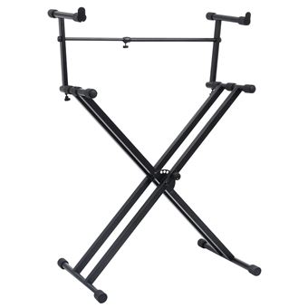 Suporte Duplo para Teclado com Estrutura em X vidaXL Preto - 1