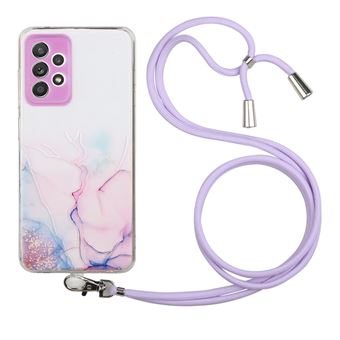 Capa Magunivers e TPU Design Marble Pattern Flexível com cabo ajustável estilo B para Samsung Galaxy A52 4G/5G - 1
