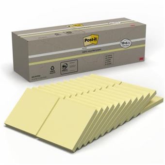 Bloco de Notas Autocolante Post-It 654-RYP24 | Amarelo - 1