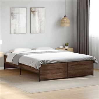 Estrutura de cama vidaXL | 160x200cm | derivados madeira/metal - 1