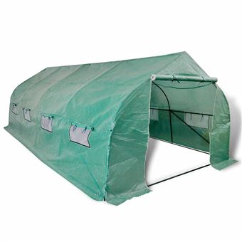 Estufa vidaXL de polietileno portátil com estrutura em aço 18 m² - 1