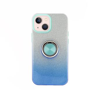 Capa de Silicone Brilhante com Íman e Anel MisterCapas para iPhone 15 Plus - Azul - 1