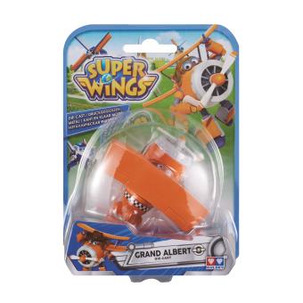 Figura de acção Transform-a-Bot Super Wings Die-cast Grand Albert Metal Laranja e Branco