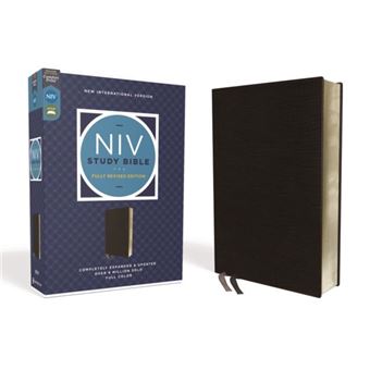 Niv Study Bible Fully Revised Edition Bonded Leather Black Red Letter Comfort Print - 1