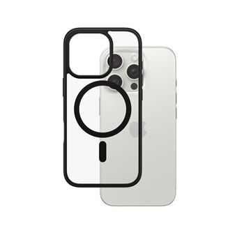 Capa para Telemóvel PanzerGlass PanzerGlass® HardCase Transparent w. Black MagSafe & Frame iPhone 16 Pro | Preto - 1
