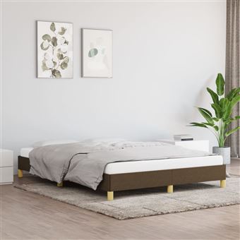 Estrutura de Cama vidaXL | 160x200 cm | tecido castanho-escuro - 1