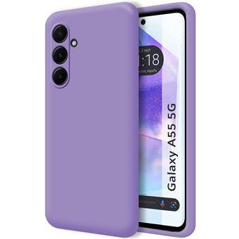 Capa de silicone líquido TUMUNDOSMARTPHONE para Samsung Galaxy A55 5G em roxo - 1