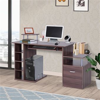 Mesa para PC HOMCOM - Madeira E1 MDF– 152 x 60 x 80 cm - 1