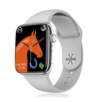 Smartwatch DAM DT8 MAX | Multidesportos | Assistente de voz | widgets | Tela de 2'' | Monitor de Pressão | O2 | Frequência Cardíaca | Termómetro | 4,5 x 1 x 3,8 cm - Cinza - 1