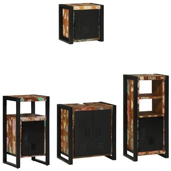 Conjunto de Móveis para WC vidaXL com Prateleira e Porta | 4 Peças - 1
