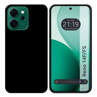 Capa Tumundosmartphone de TPU de gel de silicone preta para Oppo Reno 14 F / 14F 5G - 1