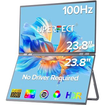 Monitor Portátil Uperfect | 23.8 '' | 1080P 100Hz  VESA | Tela Dupla Portátil - 1