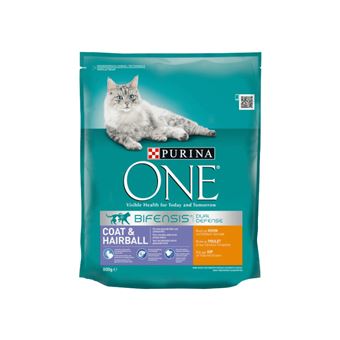 Comida seca para gatos purina one coat & hairball rich in chicken adulto frango 800 g - 1