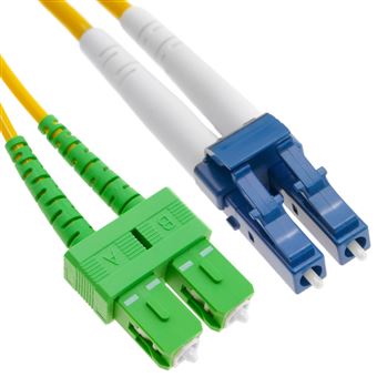 Cabo de Fibra Ótica BeMatik LC/PC para Monomodo Duplex SC/APC 9/125 de 20m OS2 - 1