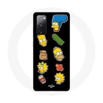 Capa Maniacase para Samsung Galaxy S20 Fe Os Simpsons Adesivos Fundo Preto - 1