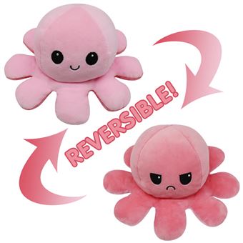 Polvo de Peluche Reversível Zhishang | 20 cm - Rosa Escuro + Rosa 21 - 1