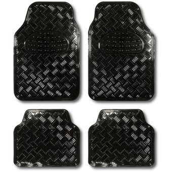 Kit 4 Tapetes Carro BC Corona Alumínio | Borracha - Preto - 1