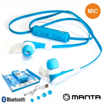 Auriculares Wireless Bluetooth Manta Mic Bat Azul - 1