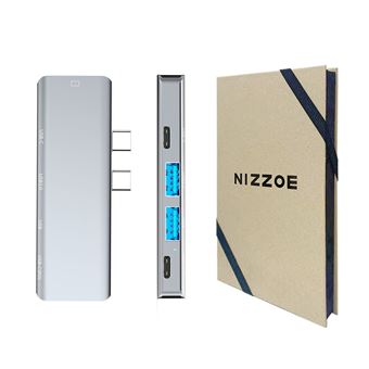 Adaptador Hub 5 em 1 Nizzoe Duplo Type C para HDMI Thunderbolt3 USB PD - 1