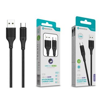 Cabo Type-C NOVOTECK S-120 | Nylon Trançado | 2.4A | 120cm - 1
