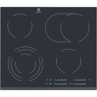 Placa de Indução Electrolux Placa vitrocerâmica EHF6547FOK de 4 zonas e 60 cm | Elétrica | 59 cm | 4 Zonas | Preto - 1