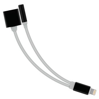 Adaptador Áudio e Carga Avizar para Apple | Lightning para Lightning e Jack 3.5mm - Branco - 1