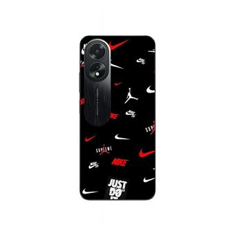 Capa Maniacase para Oppo A58 | NIKE JORDAN BLANC ROUGE fond noir - 1