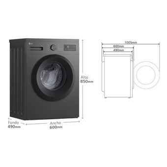 Máquina de Lavar Roupa LG F4A1009NDK | 9 Kg | 1350 RPM | A | Grafite, Prateado - 1