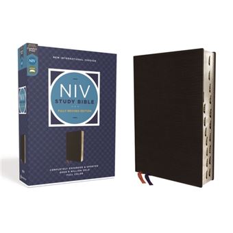 Niv Study Bible Fully Revised Edition Bonded Leather Black Red Letter Thumb Indexed Comfort Print By General Editor Kenneth L Barker ; General Editor Mark - 1