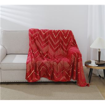 Cobertor BOD HOME |  com geométrico estampado bordô | 130x160cm - 1