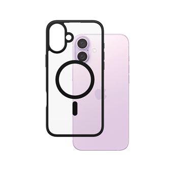 Capa para Telemóvel PanzerGlass PanzerGlass® HardCase Transparent w. Black MagSafe & Frame iPhone 16 Plus | Preto - 1