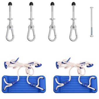 Assentos de Baloiço com Cordas vidaXL | 2 pcs 37x15 cm polietileno azul - 1