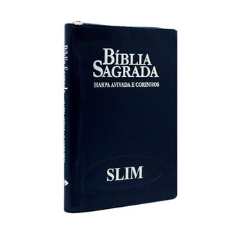 Biblia Rc Slim Com Harpa Ziper Rygu Azul - 1