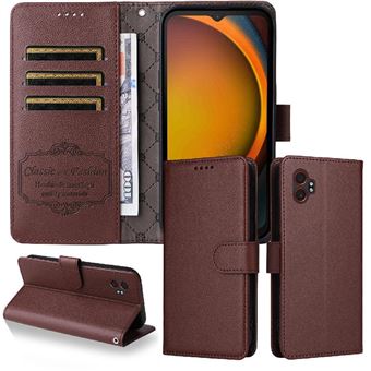Capa Carteira FLOODKING para Samsung Galaxy X Cover 7 Pro| Couro PU | Castanho - 1