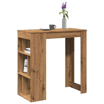 Mesa de bar com prateleiras vidaXL | derivados madeira carvalho artisiano - 1