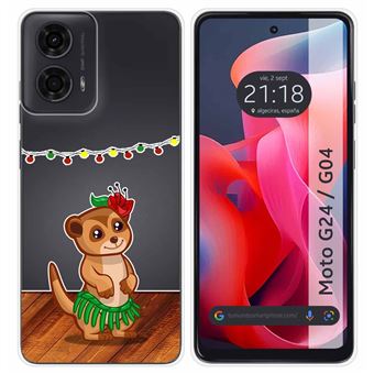 Capa de Silicone Tumundosmartphone para Motorola Moto G04 / G24 | Transparente Desenhos Meerkat - 1