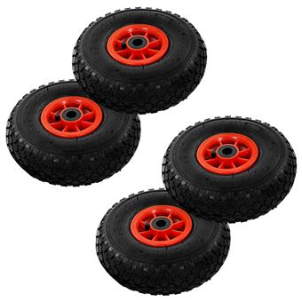 Rodas para Carrinho de Carga Manual vidaXL 4 Peças Borracha 3.00-4 - 1