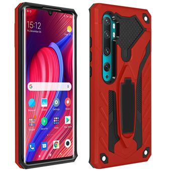 Capa Protetora Avizar para Xiaomi Mi Note 10 /10 Pro | Bi-Matéria | Antichoque | Suporte - Vermelho