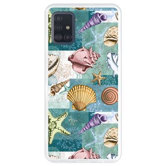 Capa Hapdey para Samsung Galaxy A51 | Silicone Flexível em TPU | Design Padrão com conchas, corais e estrelas do mar - Transparente - 1