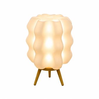 Candeeiro de Mesa Ondulado Bellatonni | 24 cm | Branco e Dourado - 1