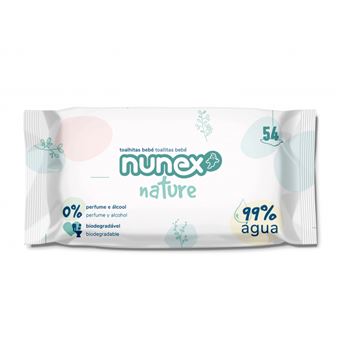 Toalhitas Nature 99% Água Nunex | 54 Unidades - 1